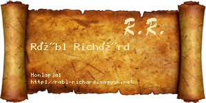 Rábl Richárd névjegykártya